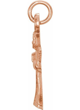 14K Yellow Gold Praying Angel Pendant