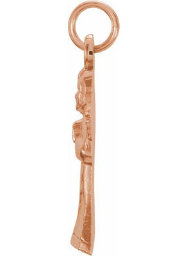 14K Yellow Gold Praying Angel Pendant
