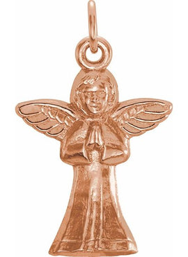 14K Yellow Gold Praying Angel Pendant