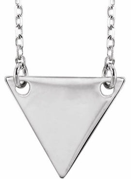 14K White Gold Engravable Geometric 16-18