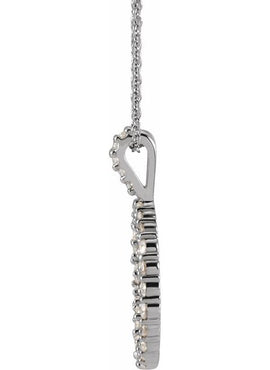 14K White Gold 5/8 CTW Natural Diamond Scattered Circle Pendant
