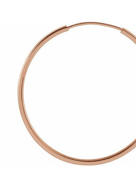 Sterling Silver Flexible Endless Tube 20 mm Hoop Earring