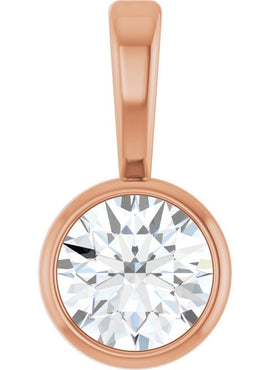 Sterling Silver .06 CT Natural Diamond Bezel-Set Solitaire Pendant