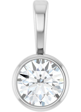 Sterling Silver .06 CT Natural Diamond Bezel-Set Solitaire Pendant