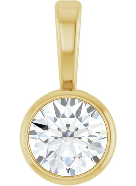Sterling Silver .06 CT Natural Diamond Bezel-Set Solitaire Pendant