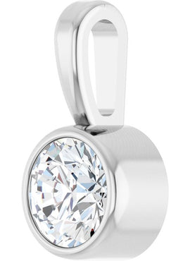 Sterling Silver .06 CT Natural Diamond Bezel-Set Solitaire Pendant