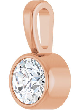 Sterling Silver .06 CT Natural Diamond Bezel-Set Solitaire Pendant