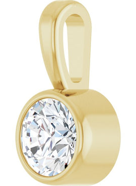 Sterling Silver .06 CT Natural Diamond Bezel-Set Solitaire Pendant