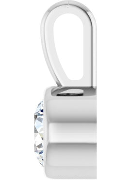 Sterling Silver .06 CT Natural Diamond Bezel-Set Solitaire Pendant