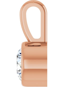 Sterling Silver .06 CT Natural Diamond Bezel-Set Solitaire Pendant