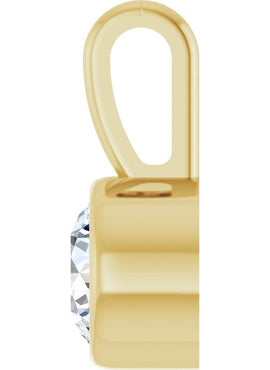 Sterling Silver .06 CT Natural Diamond Bezel-Set Solitaire Pendant