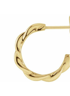14K Yellow Gold Twisted Hoop Earrings