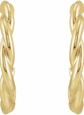 14K Yellow Gold Twisted Hoop Earrings