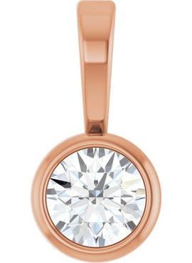 Sterling Silver .06 CT Natural Diamond Bezel-Set Solitaire Pendant