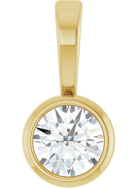 Sterling Silver .06 CT Natural Diamond Bezel-Set Solitaire Pendant