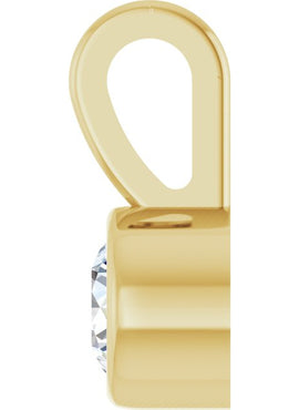 Sterling Silver .06 CT Natural Diamond Bezel-Set Solitaire Pendant