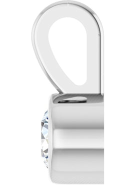Sterling Silver .06 CT Natural Diamond Bezel-Set Solitaire Pendant