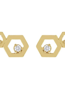 Sterling Silver .08 CTW Natural Diamond Honeycomb Earrings
