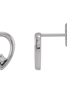 Platinum .03 CTW Natural Diamond Geometric Earrings