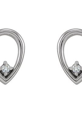 Platinum .03 CTW Natural Diamond Geometric Earrings
