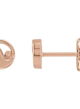 14K Rose Gold Yin Yang Earrings