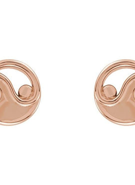 14K Rose Gold Yin Yang Earrings