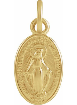 14K Yellow Gold 12x8 mm Oval Miraculous Medal
