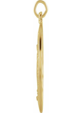 14K Yellow Gold 12x8 mm Oval Miraculous Medal