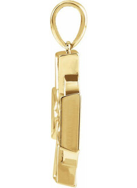 14K Yellow Gold Celtic-Inspired Cross Pendant