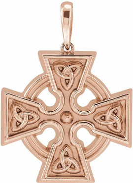 14K Yellow Gold Celtic-Inspired Cross Pendant