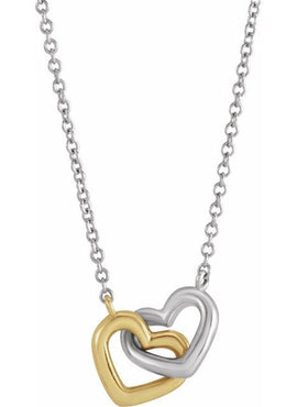14K Rose Gold Interlocking Heart 16