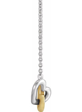 14K Rose Gold Interlocking Heart 16