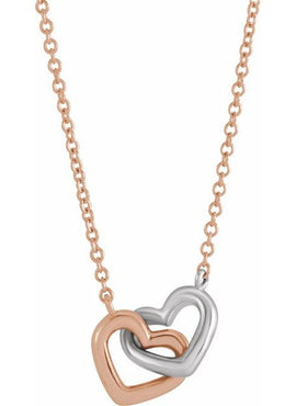 14K Rose Gold Interlocking Heart 16