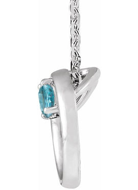 14K White Gold 1/10 CT Natural Diamond Circle 16-18