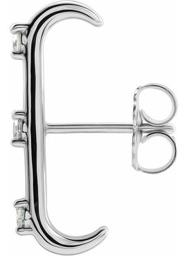 14K Yellow Gold 1/10 CTW Natural Diamond Single Cuff Earring