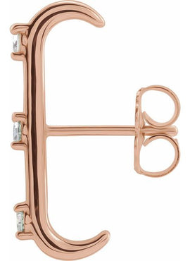 14K Yellow Gold 1/10 CTW Natural Diamond Single Cuff Earring