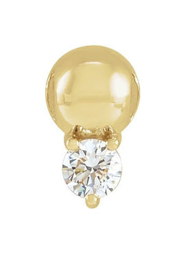 14K Yellow Gold 1/6 CT Natural Diamond Bead Pendant