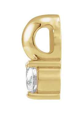 14K Yellow Gold 1/6 CT Natural Diamond Bead Pendant
