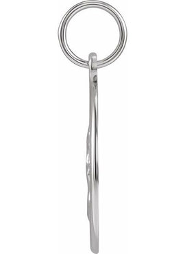 14K White Gold 10 mm Cherub Angel Pendant