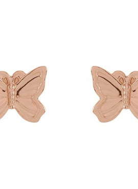 14K White Gold Petite Butterfly Earrings