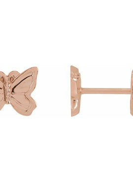 14K White Gold Petite Butterfly Earrings