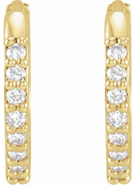 14K Rose Gold 1/8 CTW Natural Diamond Hinged 12.5 mm Hoop Earrings