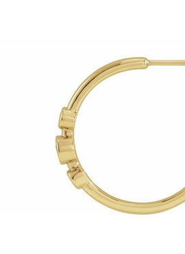 14K Rose Gold Natural Ruby & Natural Pink Sapphire Bezel-Set Hoop Earrings