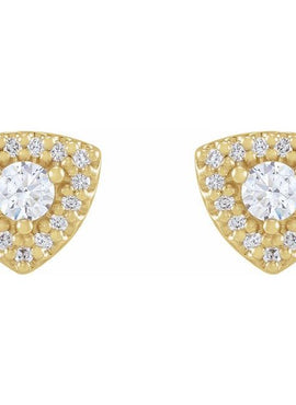 14K White Gold 1/3 CTW Natural Diamond Halo-Style Earrings