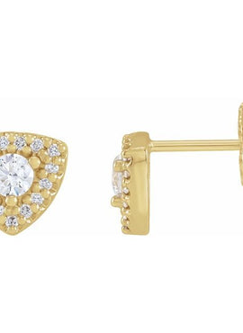 14K White Gold 1/3 CTW Natural Diamond Halo-Style Earrings