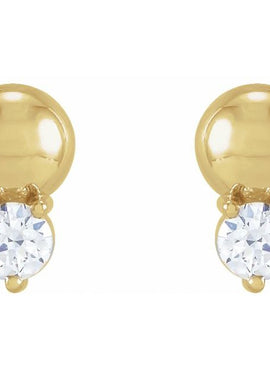 Platinum 1/5 CTW Natural Diamond Bead Earrings