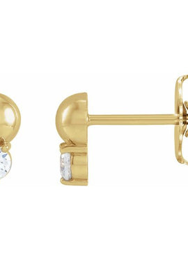 Platinum 1/5 CTW Natural Diamond Bead Earrings