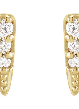14K White Gold .07 CTW Natural Diamond Spike Earrings