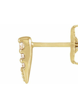 14K White Gold .07 CTW Natural Diamond Spike Earrings