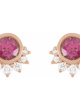 Platinum Natural Tanzanite & .08 CTW Natural Diamond Earrings